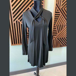 Fifteen Twenty Neck Tie Black Shirt Dress